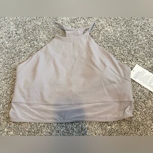 lululemon athletica Light Gray Tank Top - Nulu high neck mesh hem tank